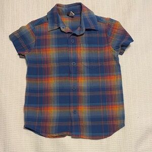Kids Plaid Short Sleeve Shirt - Multicolor